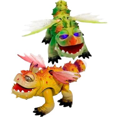 Imagem de Dupla Brinquedo Infantil Dragão Dinossauro Com Movimento Luz