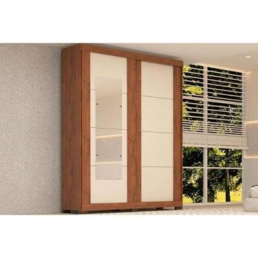 Imagem de Guarda Roupa Solteiro 2 Portas de Correr e 2 Gavetas c/ Espelho Helena