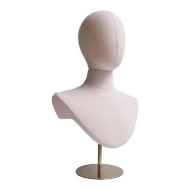 Imagem de Kokiya Cabeça de manequim para exibição de chapéus, modelo autônomo de mesa, decorativo, altura ajustável, cabide para chapéus, peruca, boné, fone de ouvido, Base de Ouro