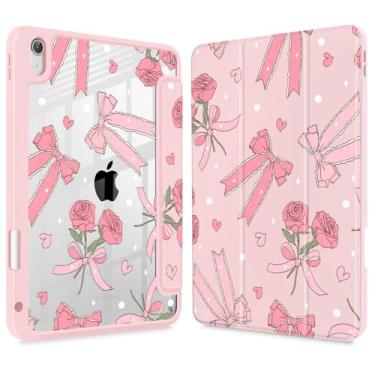 Imagem de Tuiklol Capa para iPad de 11 polegadas (chip A16) 2025 geração 11ª / iPad 11 polegadas 2022 10ª geração, porta-lápis embutido com capa à prova de choque, capa traseira transparente transparente e