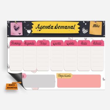 Imagem de Planner Imã de Geladeira - Quadro Lousa Magnética - Planejamento Mensal Semanal 20x30cm ou 30x40cm (62, 30x40cm)