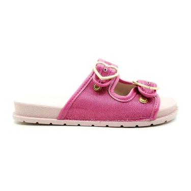 Imagem de Chinelo Infantil Molekinha com Fivelas e Glitter Pink - 32
