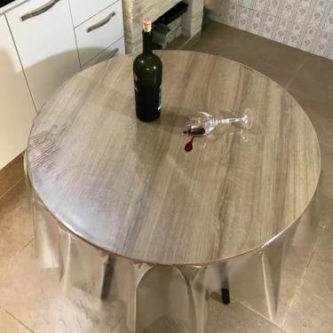 Imagem de Toalha De Mesa Redonda Plástico Transparente 70cm Grossa