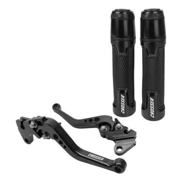 Imagem de Kit Manete E Manopla Moto Ybr Factor 125 Lona - Stark Race, Preto