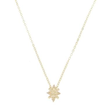 Imagem de Colar mini medalha nossa senhora do carmo zircônias folheado a ouro 18