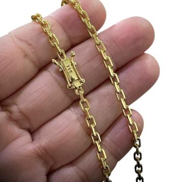 Imagem de Corrente Cadeado 4Mm Fecho 750 Luxo Banhado A Ouro 18K