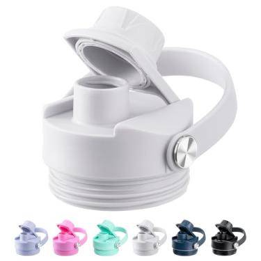 Imagem de Bluwing Tampa de bico para garrafa de água YETI Rambler 12/18/26/36/46/1,814 g, tampa de substituição com alça flexível para garrafa YETI Rambler (branca)