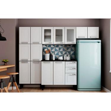 Imagem de Cozinha Completa Múltipla 4 Peças (2Aéreo+1Balcão+1Paneleiro) C4P77 Branco - Bertolini