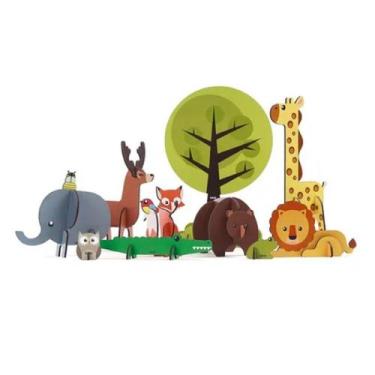 Imagem de Quebra Cabeça 3d Animais Savana Zoologico Criativo Educativo - Babebi