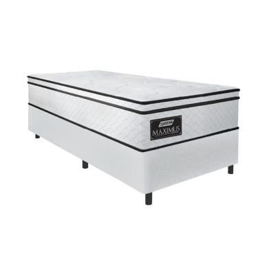 Imagem de Cama Box Solteiro Gazin Colchão Molas Ensacadas 88x188x62cm Maximus Branco