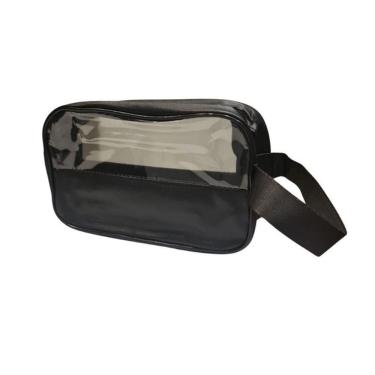 Imagem de Kit Viagem 4 Frascos Silicone Porta Creme Shampoo 90ml + Bolsa Necessaire Estojo Organizador Para Cosméticos