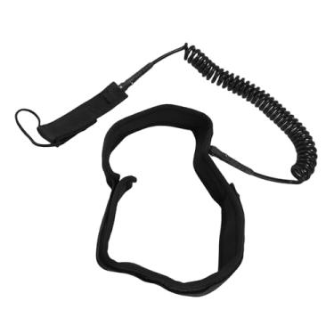 Imagem de CHICIRIS Coleira de surf, cordão alto confortável de usar prancha de remo de linho punhos de fortificação de toque ajustável para ondas pequenas e médias (preto)