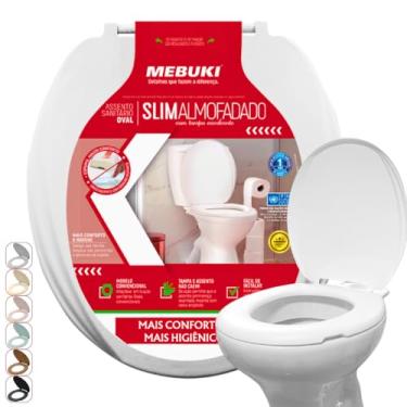 Imagem de Assento Sanitário Tampa Almofadada Oval Compativel Com Eternit Vaso Bréscia 1.6gpf 6.0lpf (Branco)