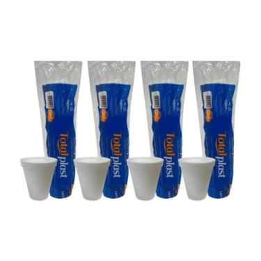 Imagem de Kit 4 pacotes copo isopor 70ml cafe c/20 totalplast