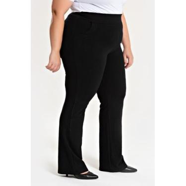 Imagem de Calça Feminina Plus Size Confort em Molecotton C/ Bolso - Serena, Pret