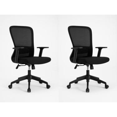 Imagem de Cadeira de Escritório Diretor Pulse - Preta - Inova Office, 2 Cadeiras