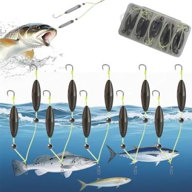 Imagem de FREECOZYER Gancho duplo de fundo reverso, anzóis de pesca isca de natação para água doce e salgada, misturado com 4#6#8#10#12# em uma caixa, iscas de pesca para iniciantes, amadores e profissionais ao