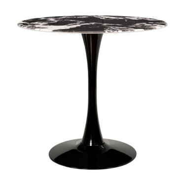 Imagem de Mesa Saarinen Tulipa Redonda Mármore Artificial 80cm Preto