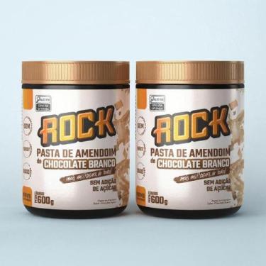 Imagem de Kit com 2 Pastas de Amendoim sabor Chocolate Branco 600g c Whey Protei