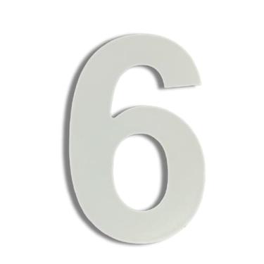 Imagem de Número Residencial Casa Apartamento Auto Colante em Alumínio Composto (ACM) 12cm Branco (6)