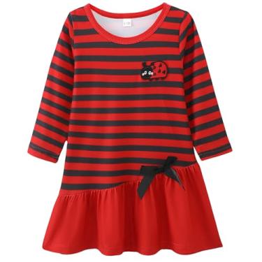 Imagem de HIGHUZZA Baby Girl Clothes Newborn Dress Long Sleeve Bow Tie Red Ladybug Toddler Girls Clothing Casual Infant Outfits 9-12 Months