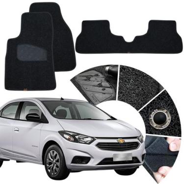 Imagem de Tapete Automotivo Capacho Preto Para Prisma 2013 a 2019 Personalizado 