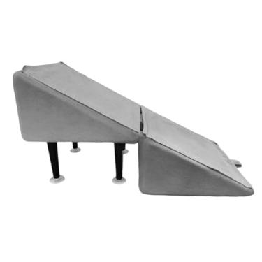 Imagem de Fenteer Escada para cachorro, sofá-cama, escada, apoio para os pés, rampa multifuncional estável para animais de estimação, design 2 em 1 para cães mais, Veludo Cinza