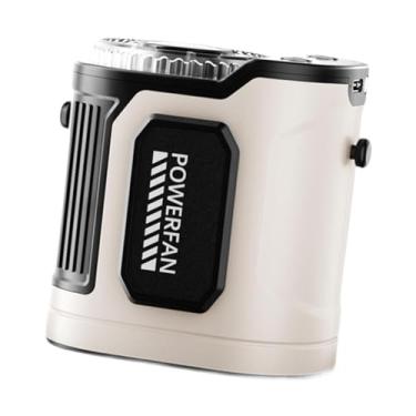 Imagem de IEUDNS Ventilador de cintura recarregável silencioso portátil para pendurar no pescoço ventilador portátil para acampamento ao ar livre trabalhos pesca, Branco