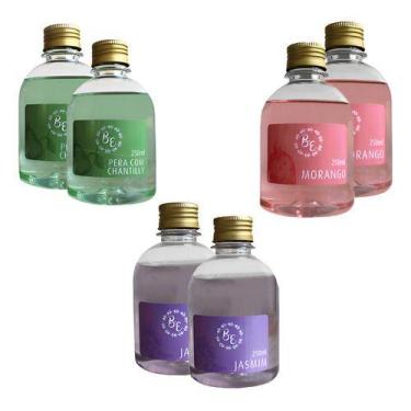 Imagem de Kit 6 Aromatizadores Ambiente 250ml Pera Morango e Jasmim - Boutique d