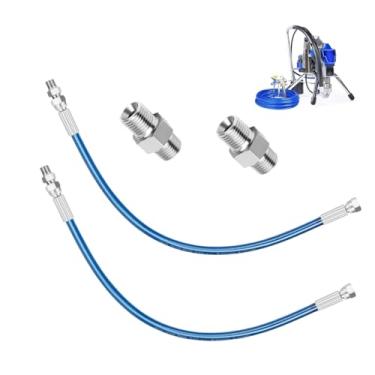 Imagem de Mangueira de chicote de pulverizador sem ar de 2 peças de 50,8 cm - compatível com pulverizadores de tinta Graco 390/395/490/495 | Conjunto de mangueira de pistola de tinta de substituição |