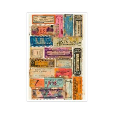 Imagem de Pôster vintage Life Ticket Stub moderno arte de parede moderna retrô estética pôster impressão em tela para apartamento universitário escritório dormitório sala de estar decoração de casa 30 x 40 cm