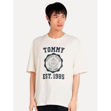 Imagem de Camiseta Tommy Jeans Masculina Oversized Varsity Badge Off-White-Masculino