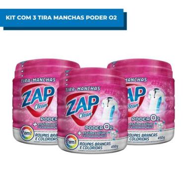 Imagem de Kit 3 Tira Manchas Poder O2 Zap Clean 450g - Soin