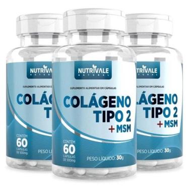 Imagem de Kit 3 Colágeno Tipo 2 + MSM 60 Cápsulas - Nutrivale, Sem Sabor