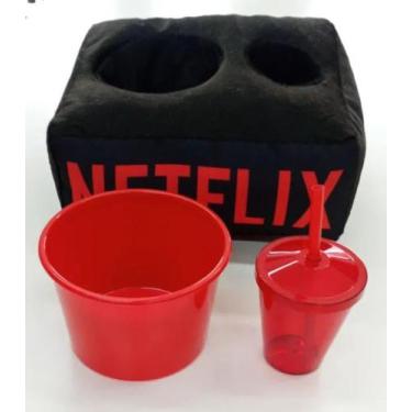 Imagem de Kit cinema - almofada personaliza c/copo + balde de pipoca - THEOVITEX