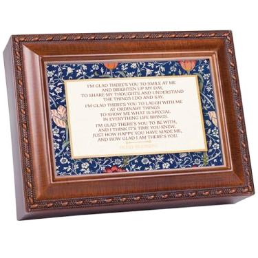 Imagem de Cottage Garden Caixa de joias com foto musical toca música Wonderful World 15 x 20 cm acrílico e vidro I Am Glad There's You