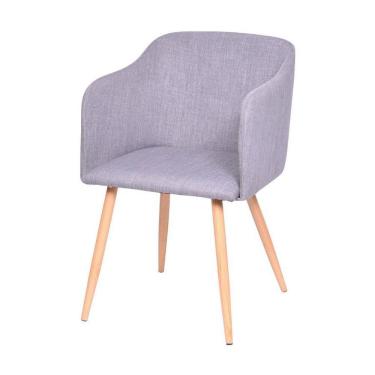 Imagem de Cadeira Boxbit Charla Linho Base Em Metal Cinza