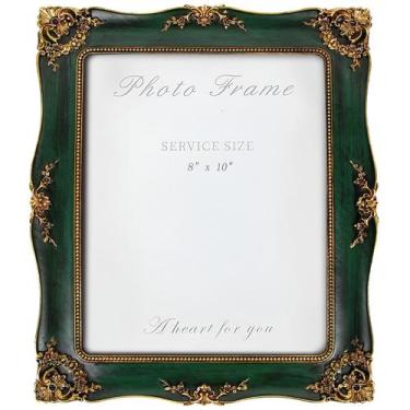 Imagem de Porta-retratos YEPOTUE Vintage 20x25cm verde para foto de 20x25cm