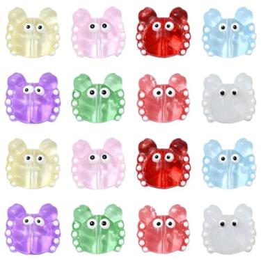 Imagem de UR URLIFEHALL 16 peças, 8 cores, contas de vidro de caranguejo feitas à mão, vida marinha, animal, oceano, criatura, soltas, espaçadoras para pulseira DIY, colar, fabricação de joias