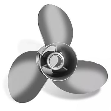 Imagem de MiBarco Hélice de barco de aço inoxidável atualizada para Yamaha 150hp 175hp 200hp 220hp 225hp 250hp F150 F175 F200 F225 motores externos 15 estrias dente direito