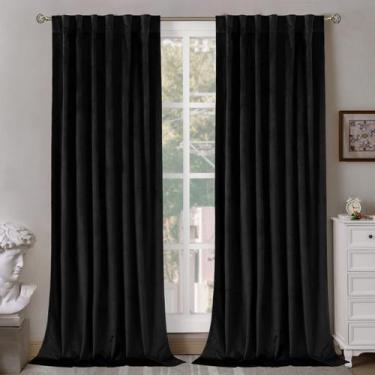 Imagem de Cortinas BGment Halloween Black Velvet Blackout 213x213cm