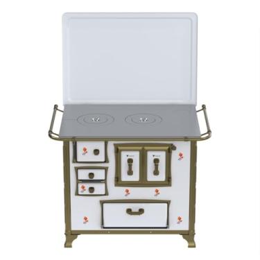 Imagem de Fogão a Lenha GII N 2 Renaissance Branco Flor Saida Direita