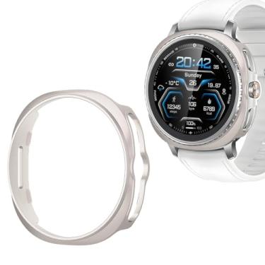 Imagem de Wugongyan Compatível com Samsung Galaxy Watch 8 Classic 46 mm capa protetora de PC rígido protetor de borda moldura para Galaxy Watch 8 Classic Accessories (Starlight, 46 mm)