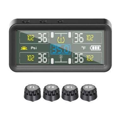 Imagem de Sistema de monitoramento de pressão de pneu RV, sistema de monitor de pressão de pneu TPMS com 4 sensores, visor LCD colorido atualizado 2025