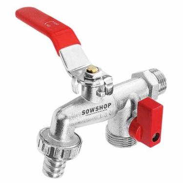 Imagem de Torneira Esfera Dupla 2 Saídas 1/2x3/4 Tanque Cromado Sowshop SOW561