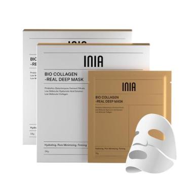 Imagem de Máscara facial INIA Bio-Colágeno com Ácido Hialurônico, pacote com 4