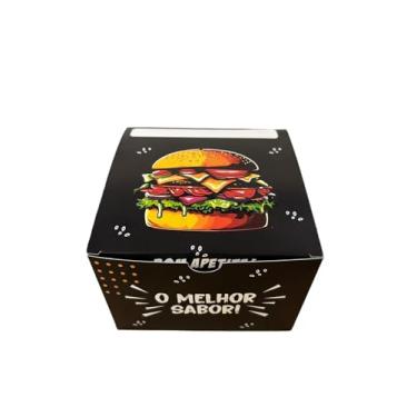 Imagem de Caixa Embalagem para Hambúrguer Artesanal Delivery - 100 Unid. (Altura da Cx. 7,5 cm)