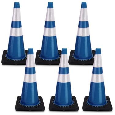 Imagem de Cones de segurança de trânsito Copkim PVC azul com colares refletivos
