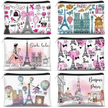 Imagem de Bolsa de cosméticos Reginary City Souvenir Paris, 6 unidades para mulh