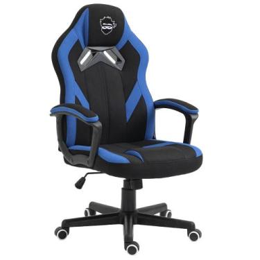 Imagem de Cadeira Gamer Ninja Genin, Tecido, Preta e Azul